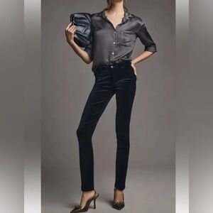 JBRAND Women’s Maria High-Rise Skinny Jean Night Out Navy Velvet Size 27